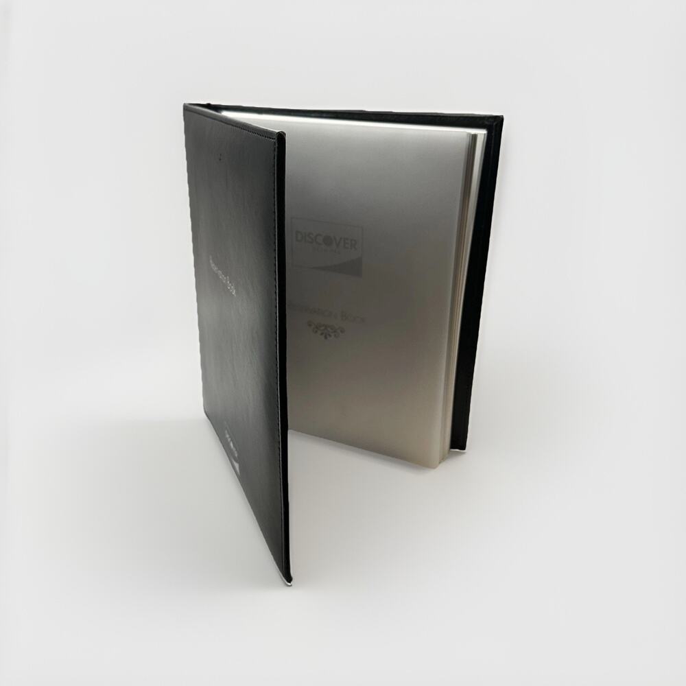 Restaurant Reservation Book Faux Leather Black Guest Log Hostess Sign-In Planner